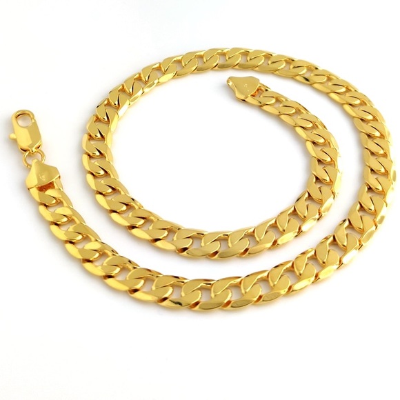 14K Gold Plated Cuban Link Chain Bracelet - Picture 3 of 3